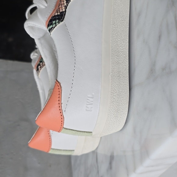 Madewell Sidewalk Low-Top Sneakers in Snake Embossed Leather: Wave Edition sz 8 - Picture 2 of 7